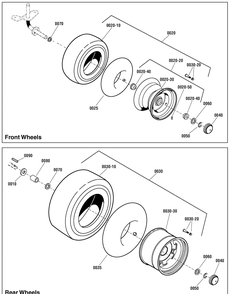 Wheels And Tires Group Diagram and Parts List for 2691085-00 (107250040-CTX9000)(2012) Briggs and Stratton Lawn Tractor Accessories